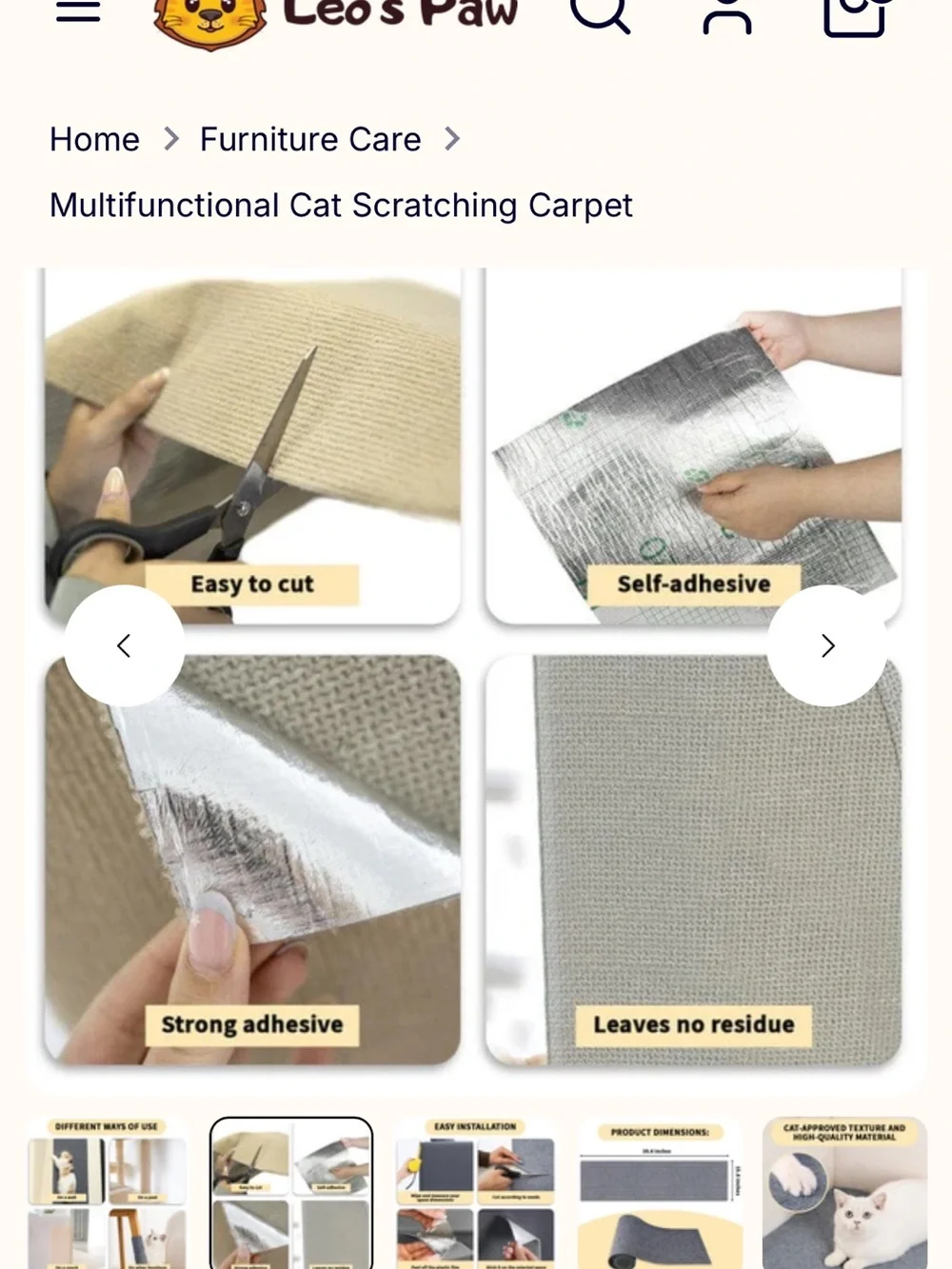 Multifunctional Cat Scratching Carpet - Brown